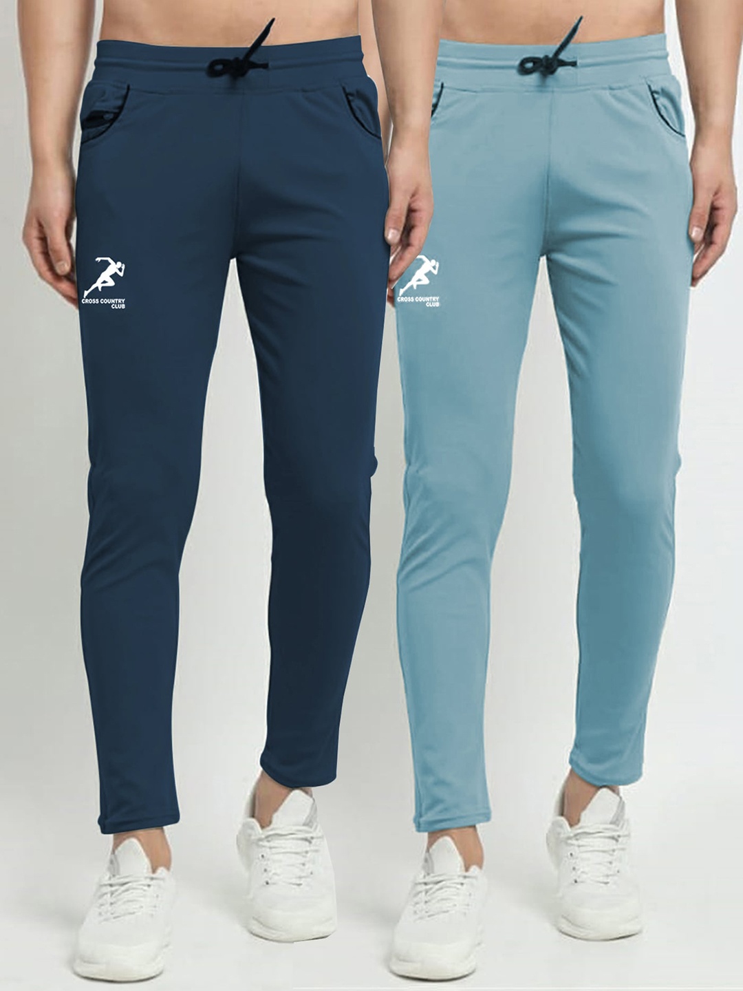 

GRACIT Men Navy Blue & Blue Pack Of 2 Regular Fit Track Pants