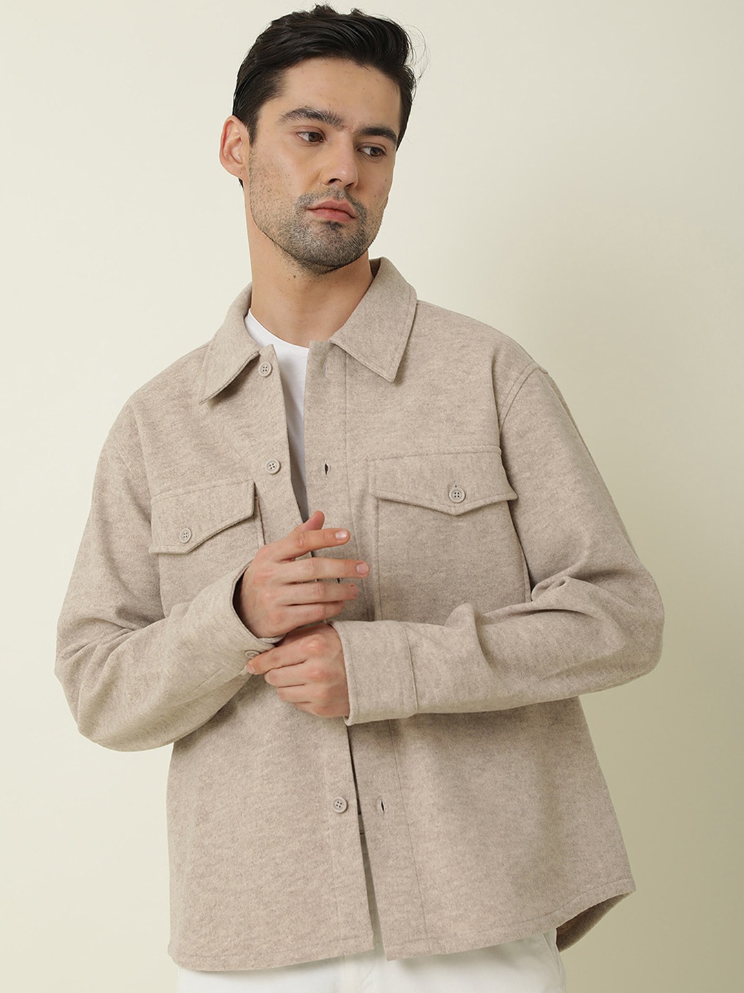 

RARE RABBIT Men Shack Slim Fit Jacket, Beige