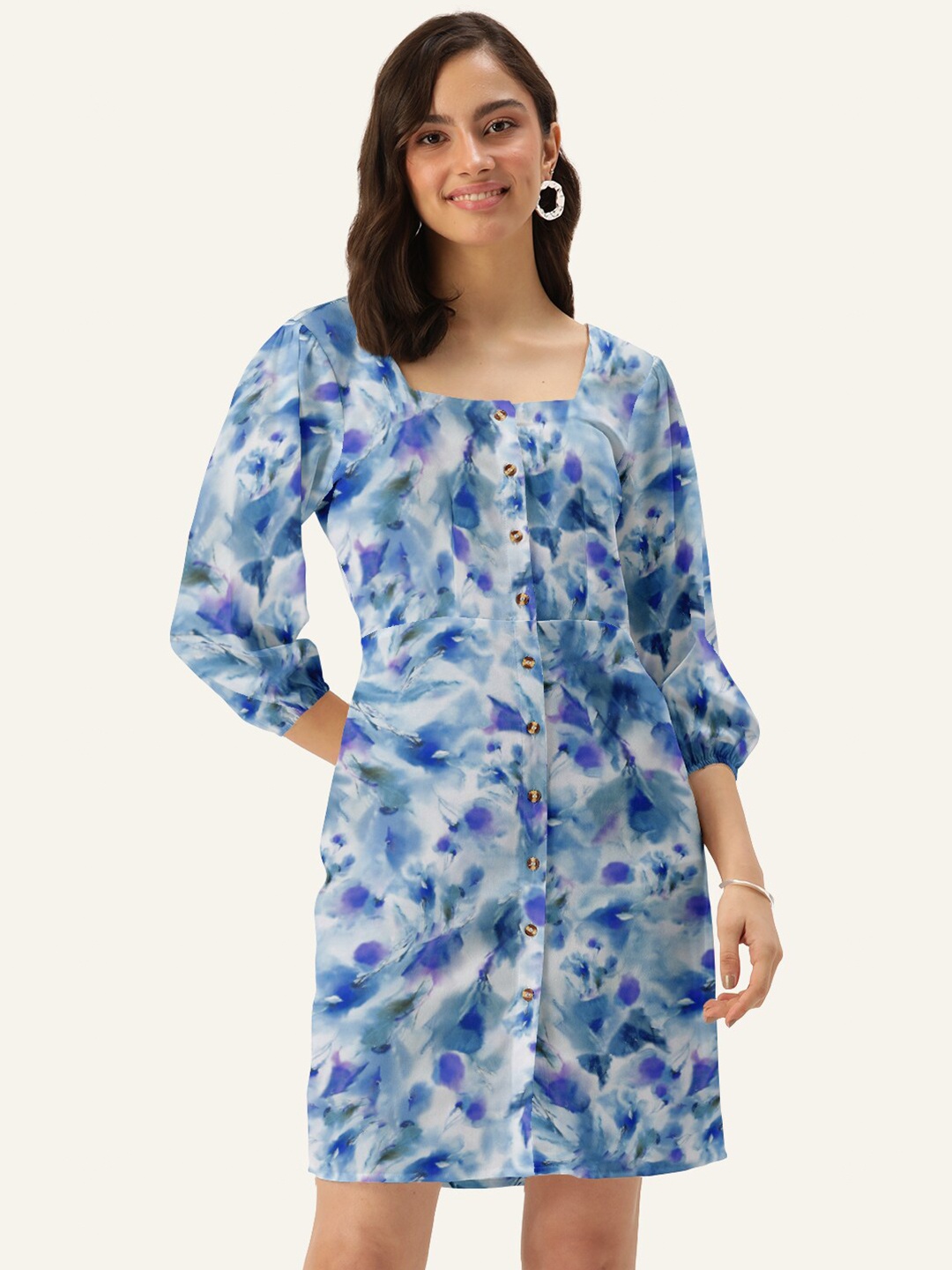 

DressBerry Blue Floral Sheath Dress
