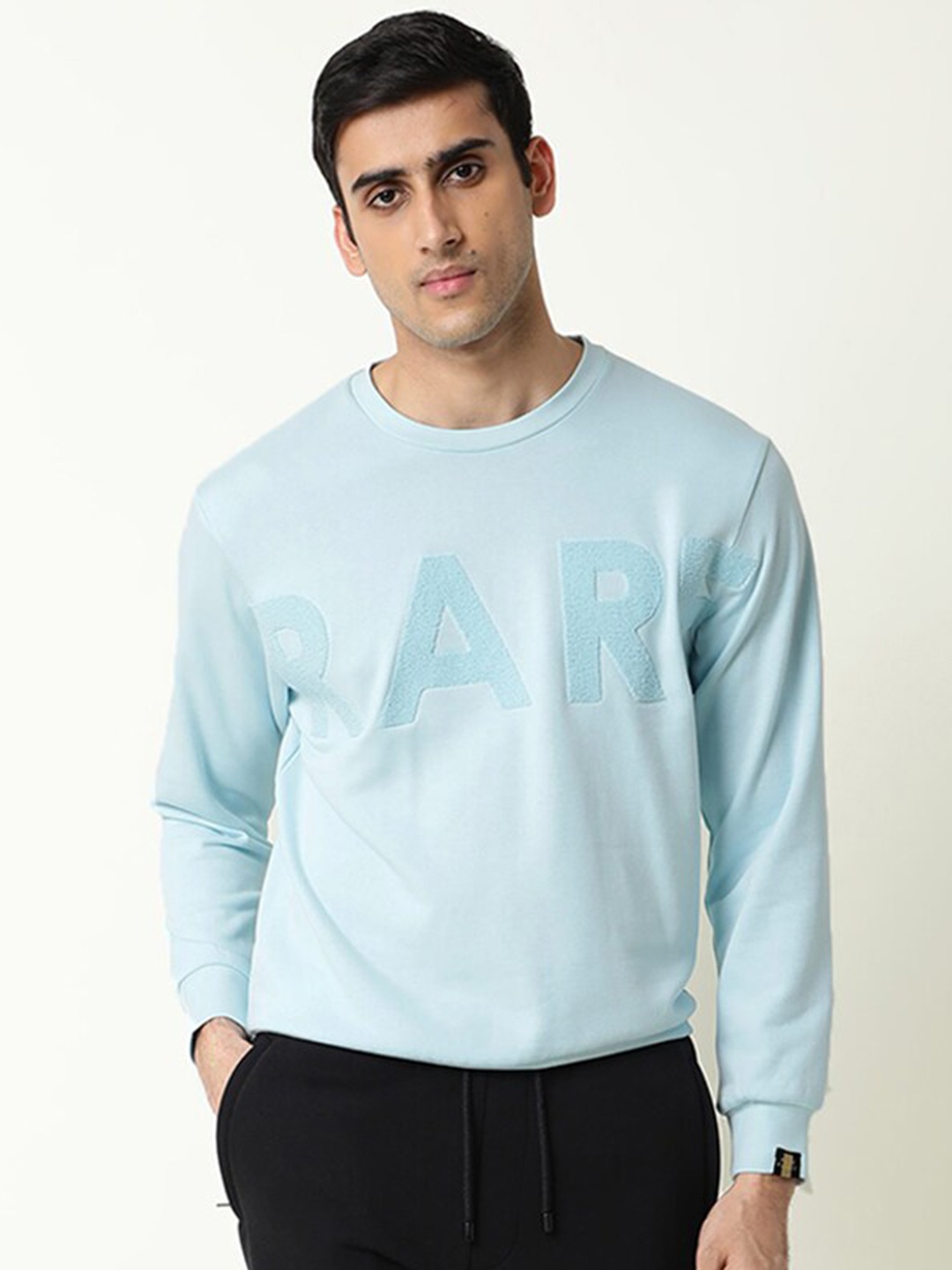 

RARE RABBIT Men Norman Slim Fit Embroidered Sweatshirt, Blue