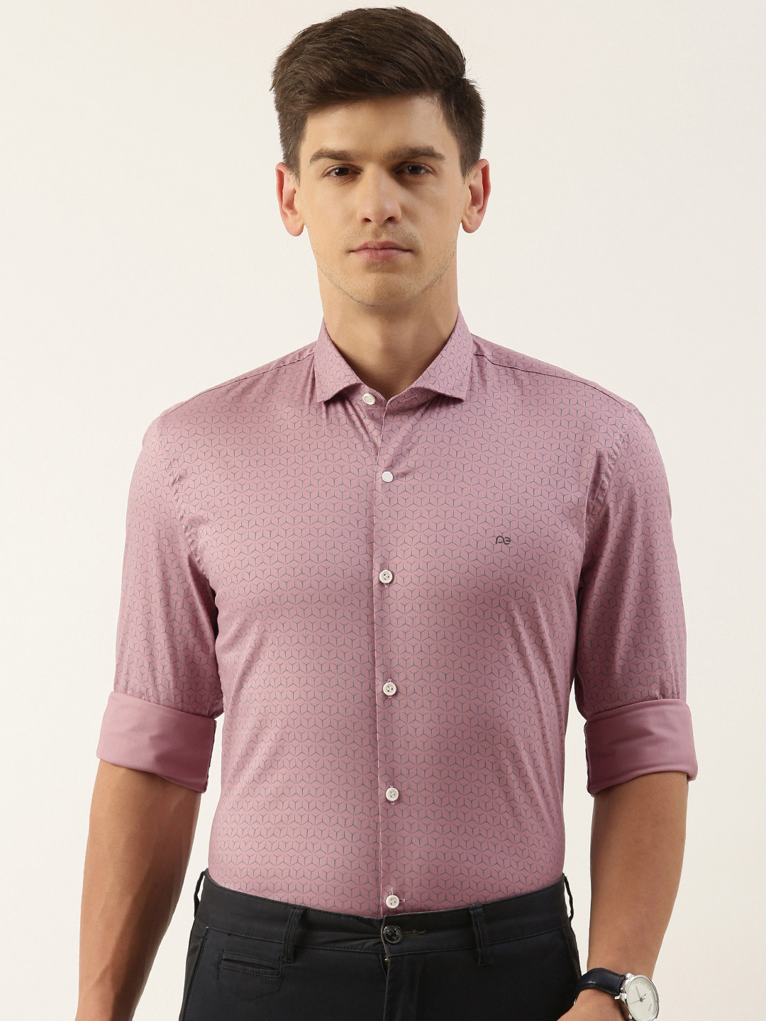 

Peter England Slim Fit Printed Semiformal Shirt, Mauve