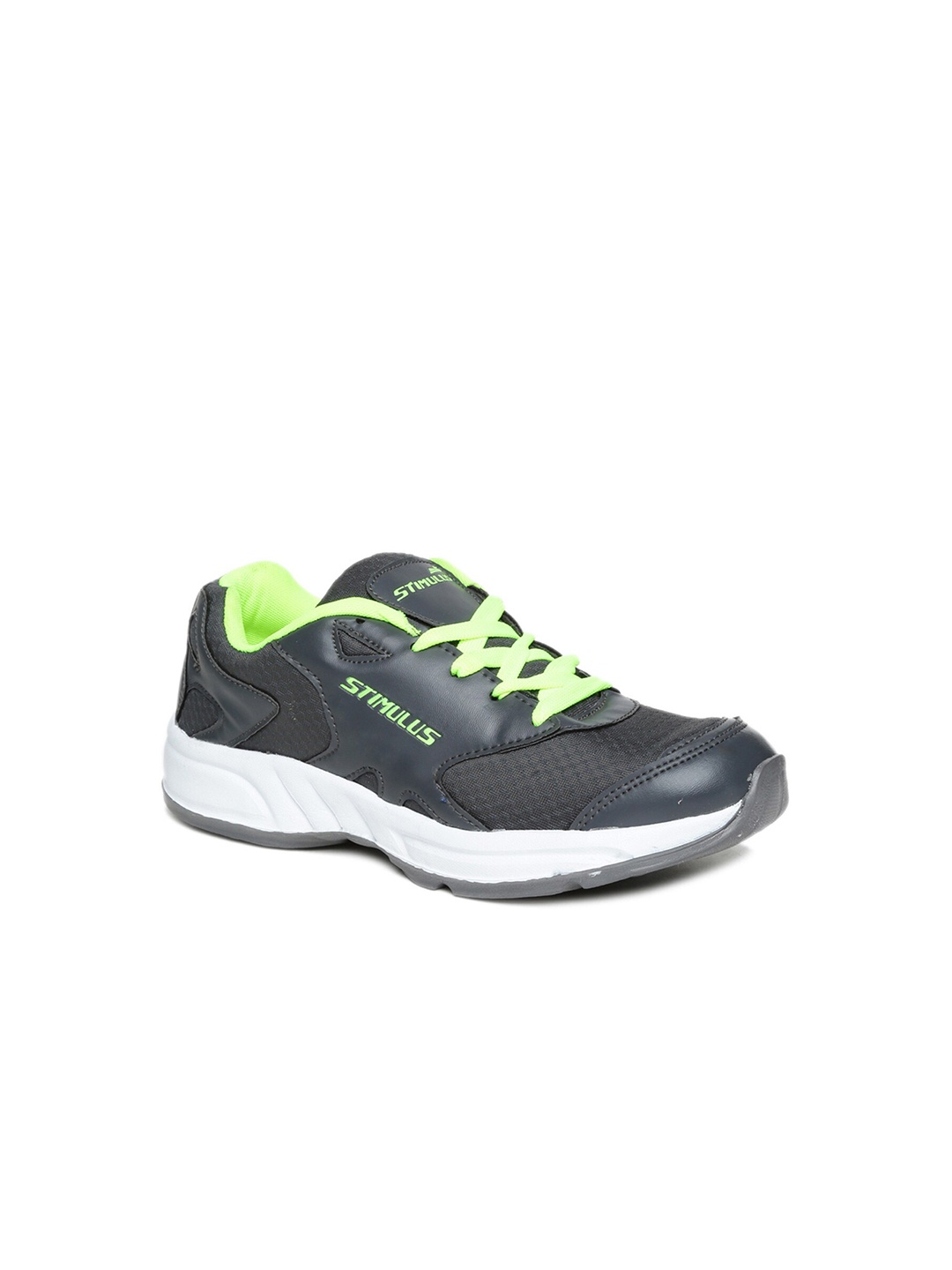 

Paragon Men Grey & Green Mesh Running Non-Marking Shoes