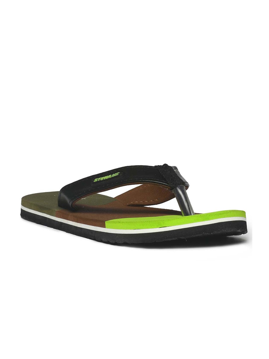 

Paragon Men Green & Brown Printed Thong Flip-Flops