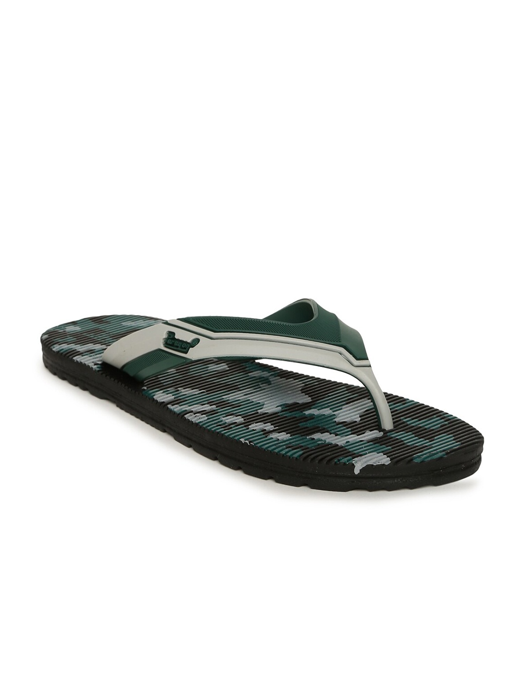 

Paragon Men Black & Grey Printed Thong Flip-Flops