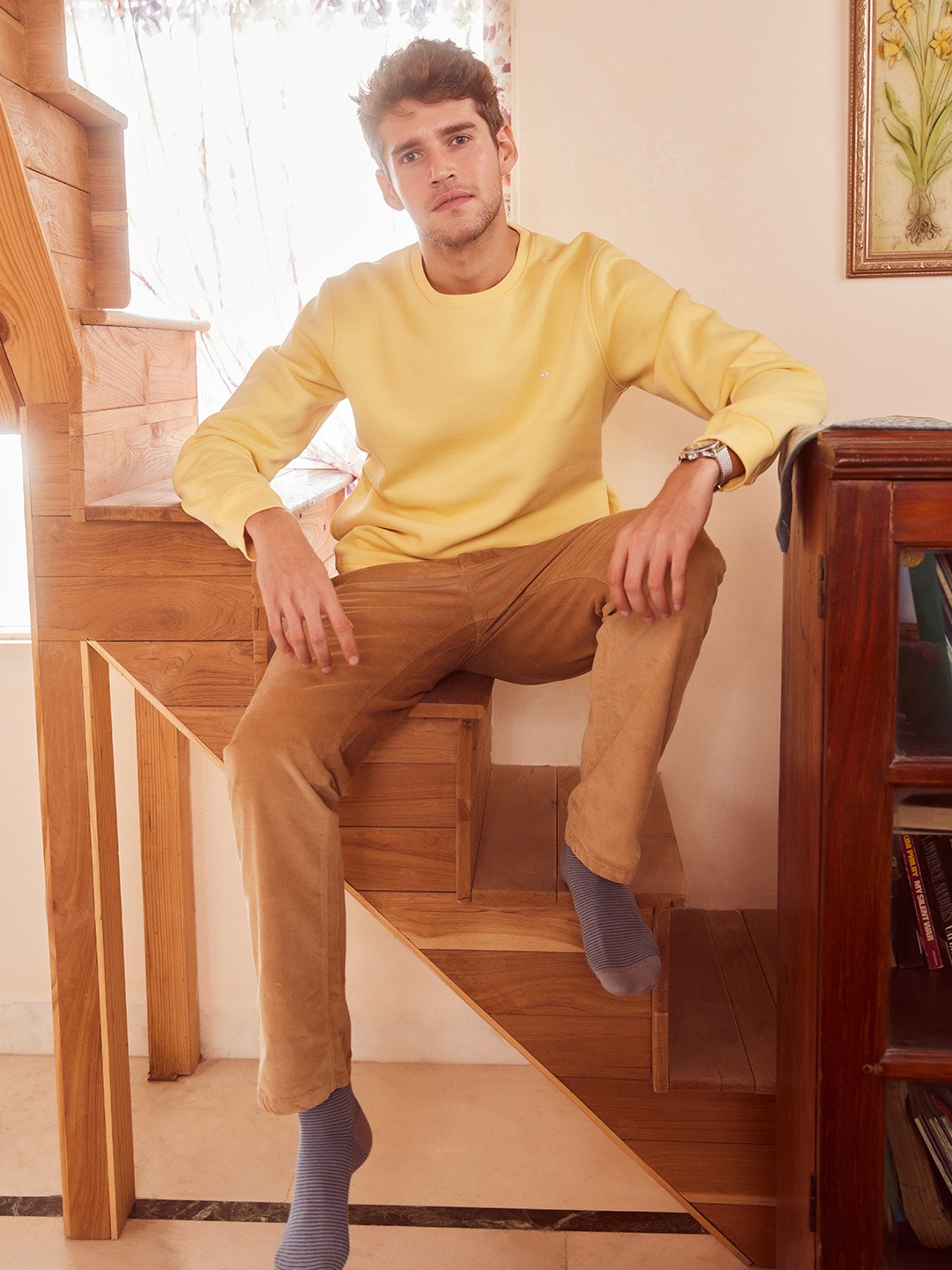 

Crimsoune Club Men Khaki Cotton Relaxed Trousers