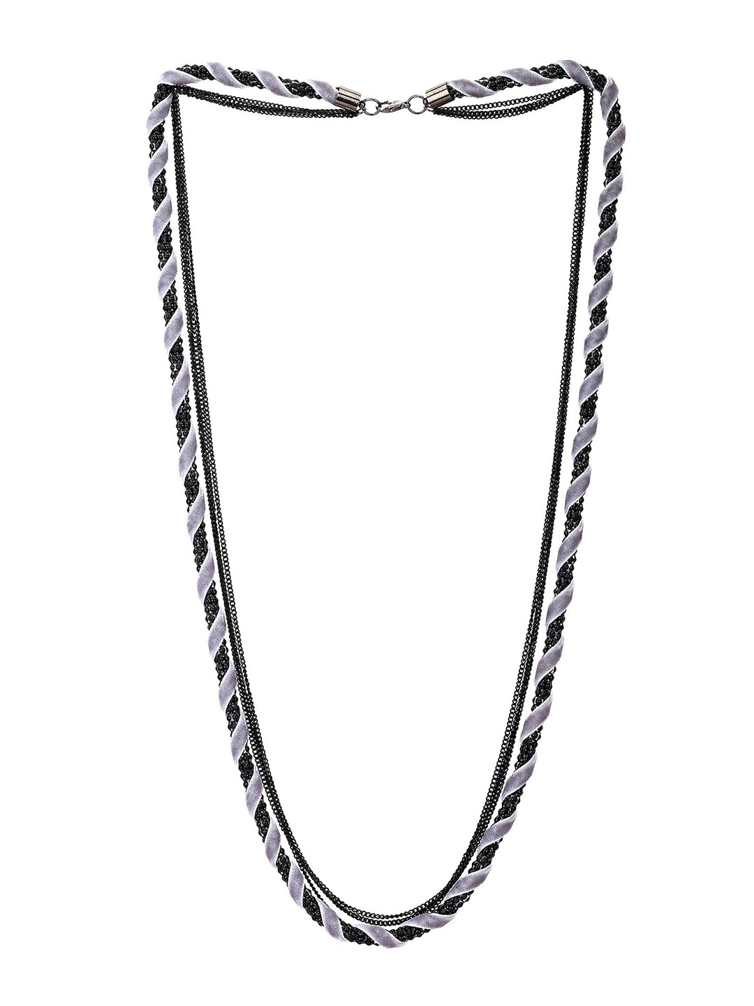 

Adwitiya Collection Silver-Plated Layered Necklace Set