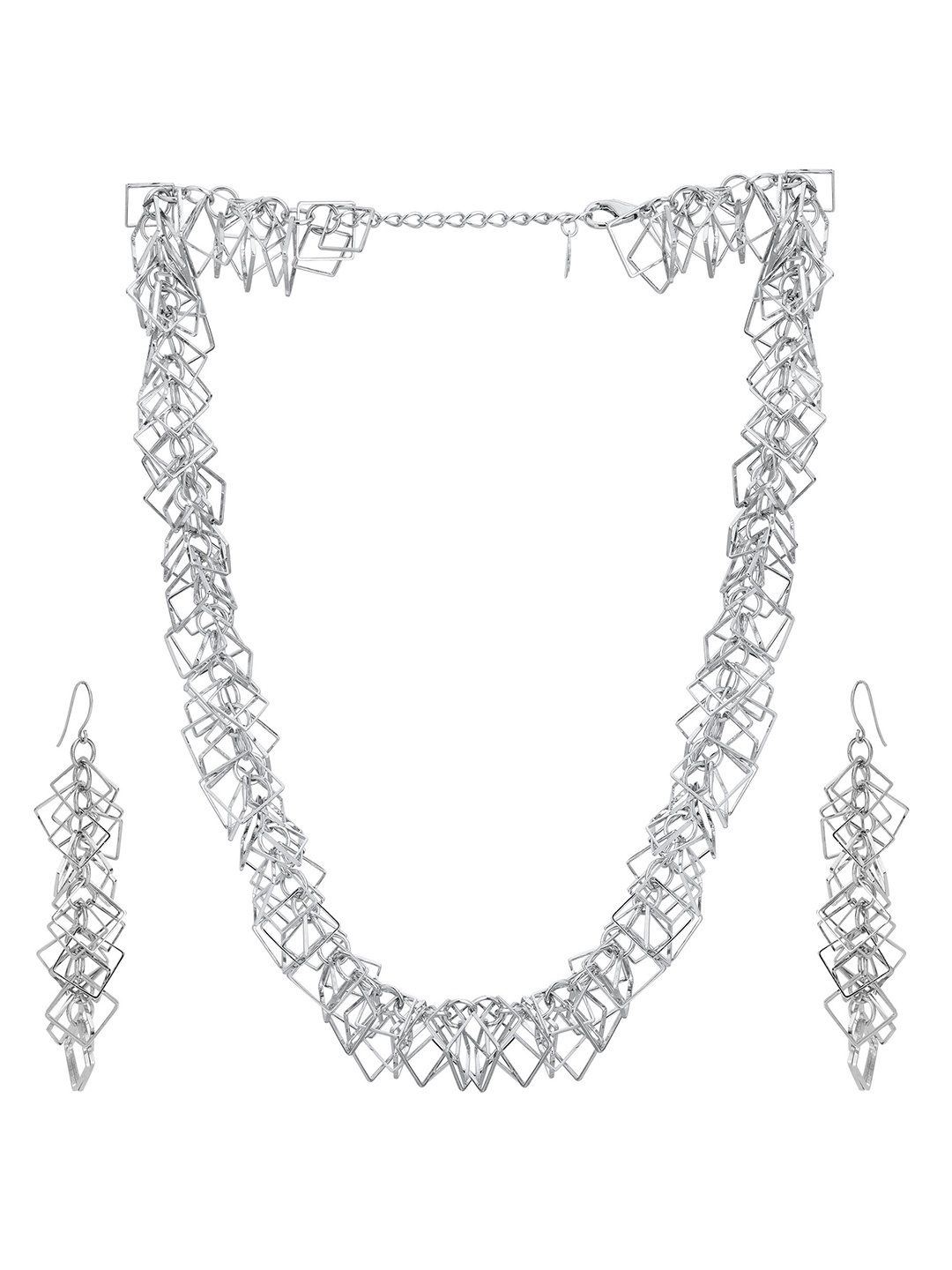 Adwitiya Collection Silver-Plated Jewellery Set