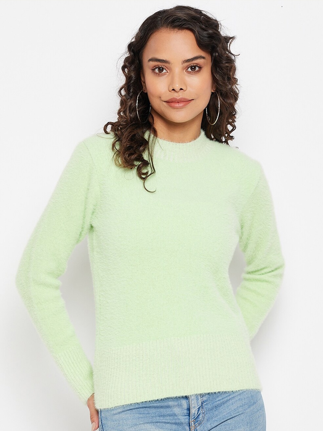

Duke Women Green Wool Pullover