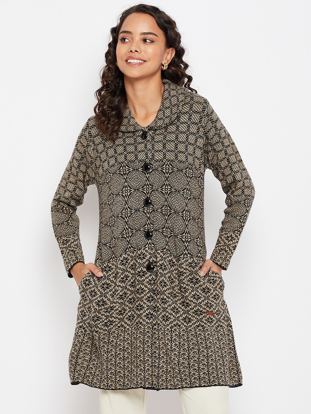 

Duke Women Black Longline Wool Cardigan