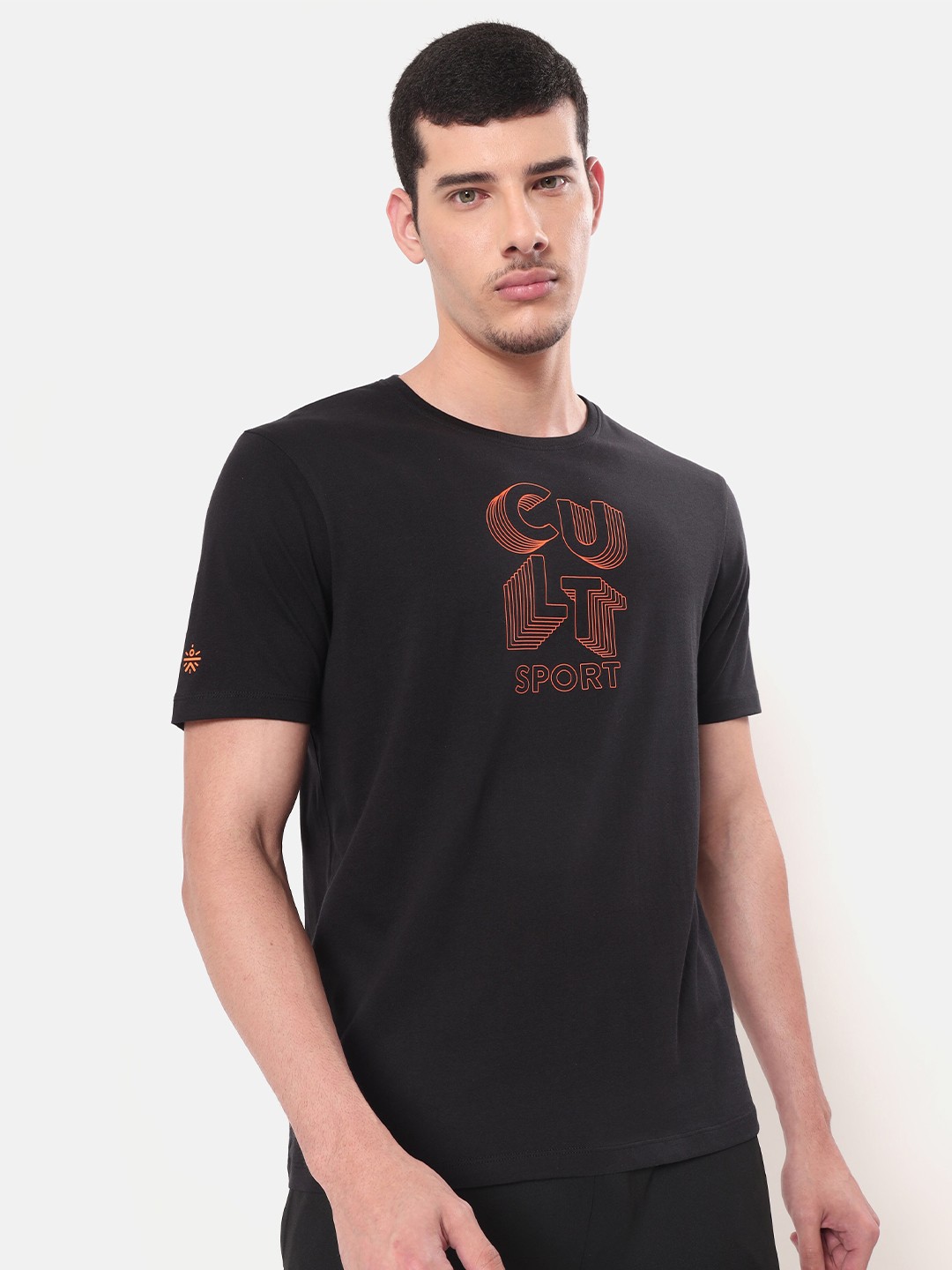 

Cultsport Men Black Typography Printed Cotton T-shirt