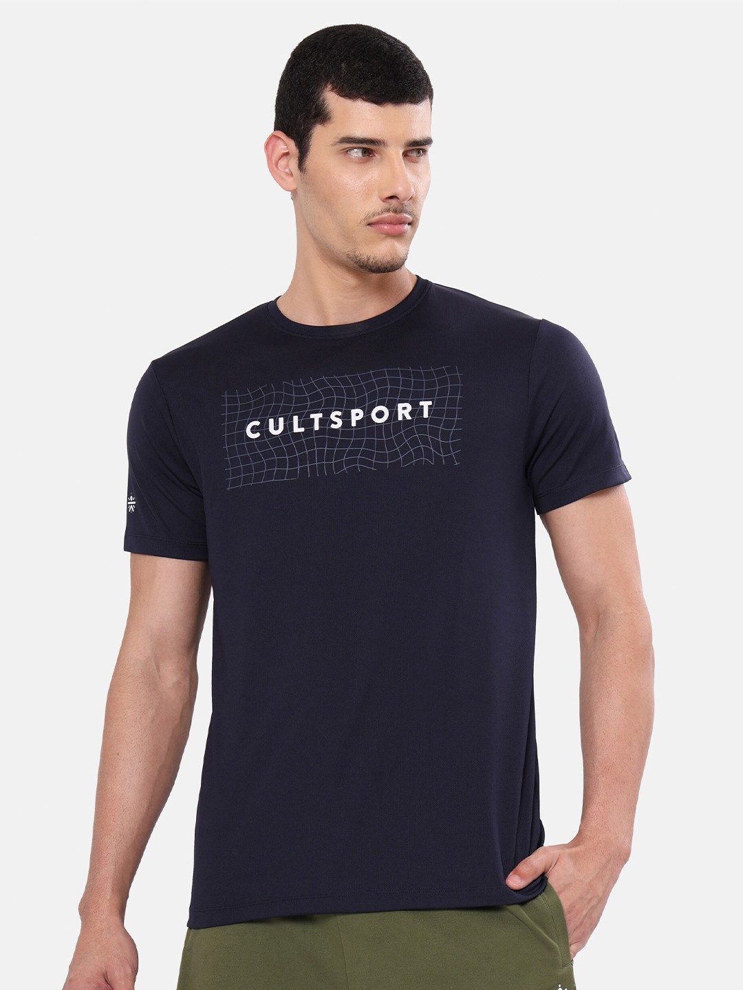 

Cultsport Men Navy Blue Typography Printed Moisture Wicking T-shirt