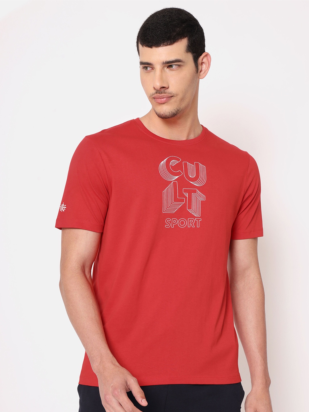 

Cultsport Men Red Typography Printed Cotton T-shirt