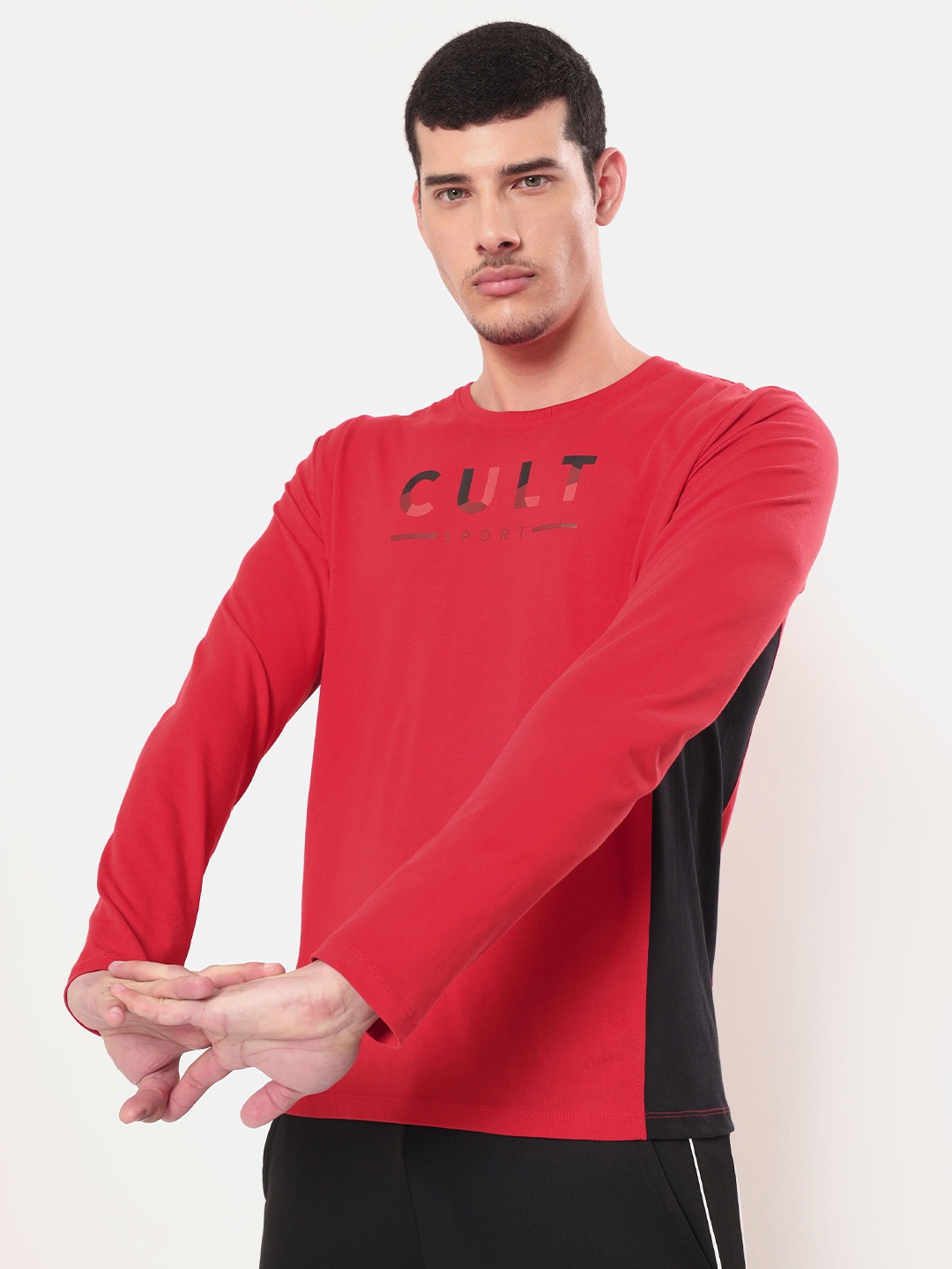 

Cultsport Men Red Typography Printed Cotton T-shirt