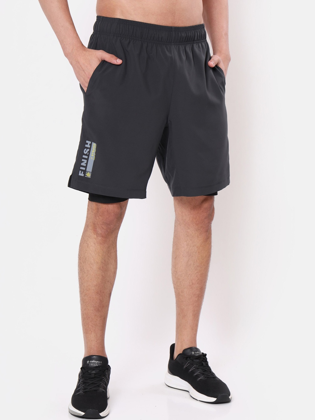 CULT Men Inner Tights Performance Shorts, Grey