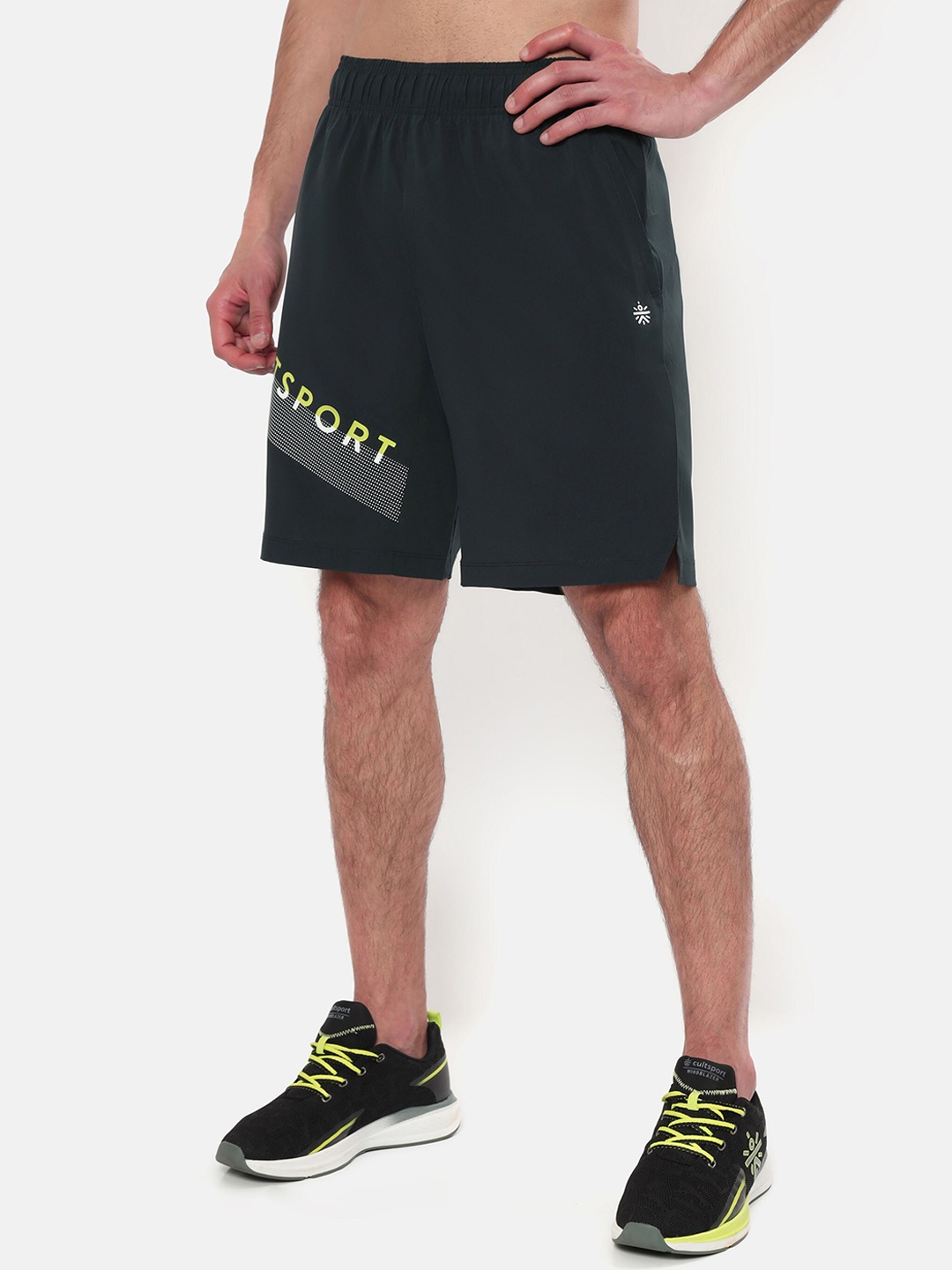 

Cultsport Men Green Printed Running Sports Shorts