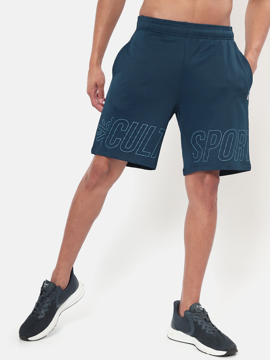 

Cultsport Men Blue Printed Running Sports Shorts