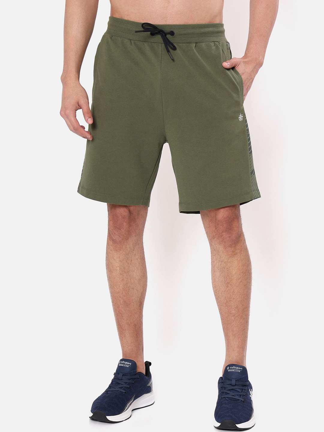 

CULT Men Tonal Panel Print Comfort Shorts, Olive