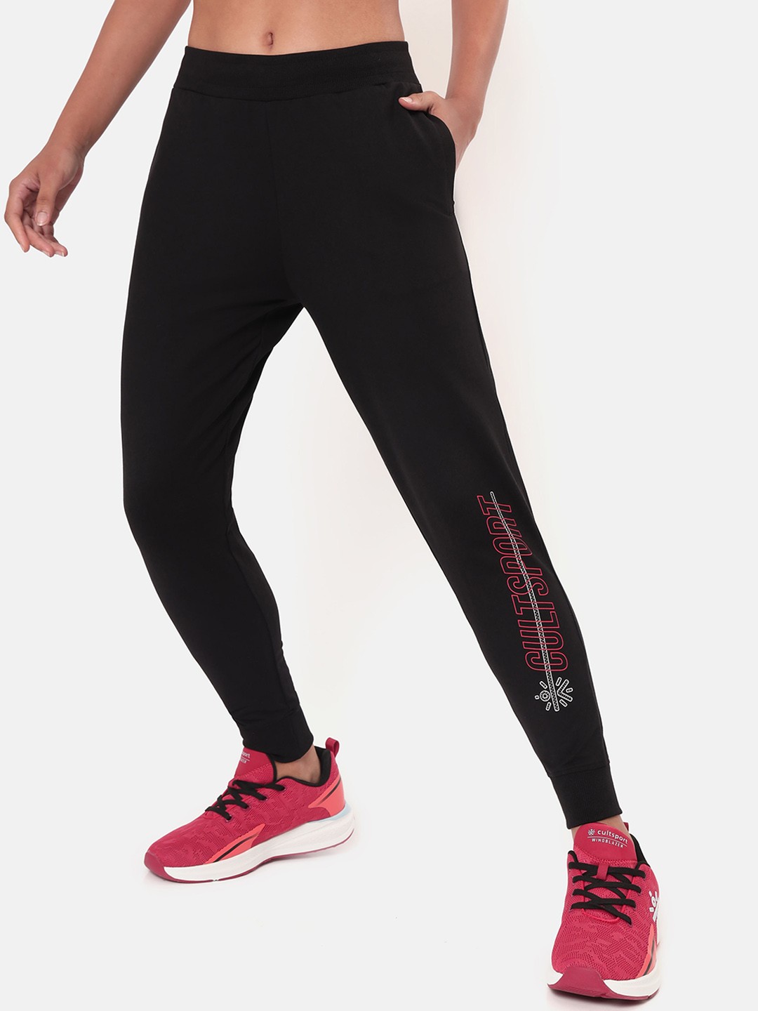 

Cultsport Women Black Solid Cotton Joggers