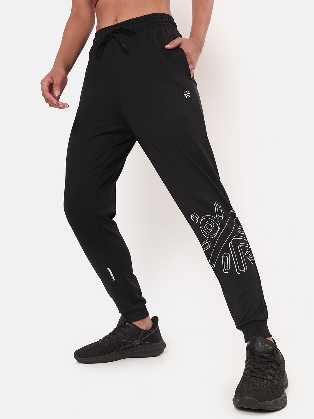 

Cultsport Women Logo Placement Print Athletic Joggers, Black