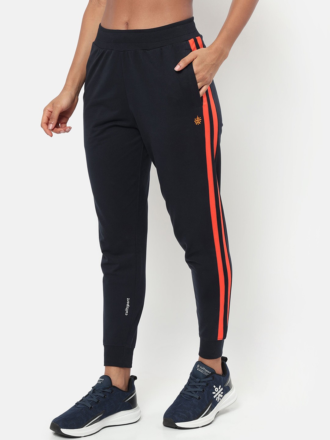

Cultsport Women Navy Blue Solid Cotton Joggers