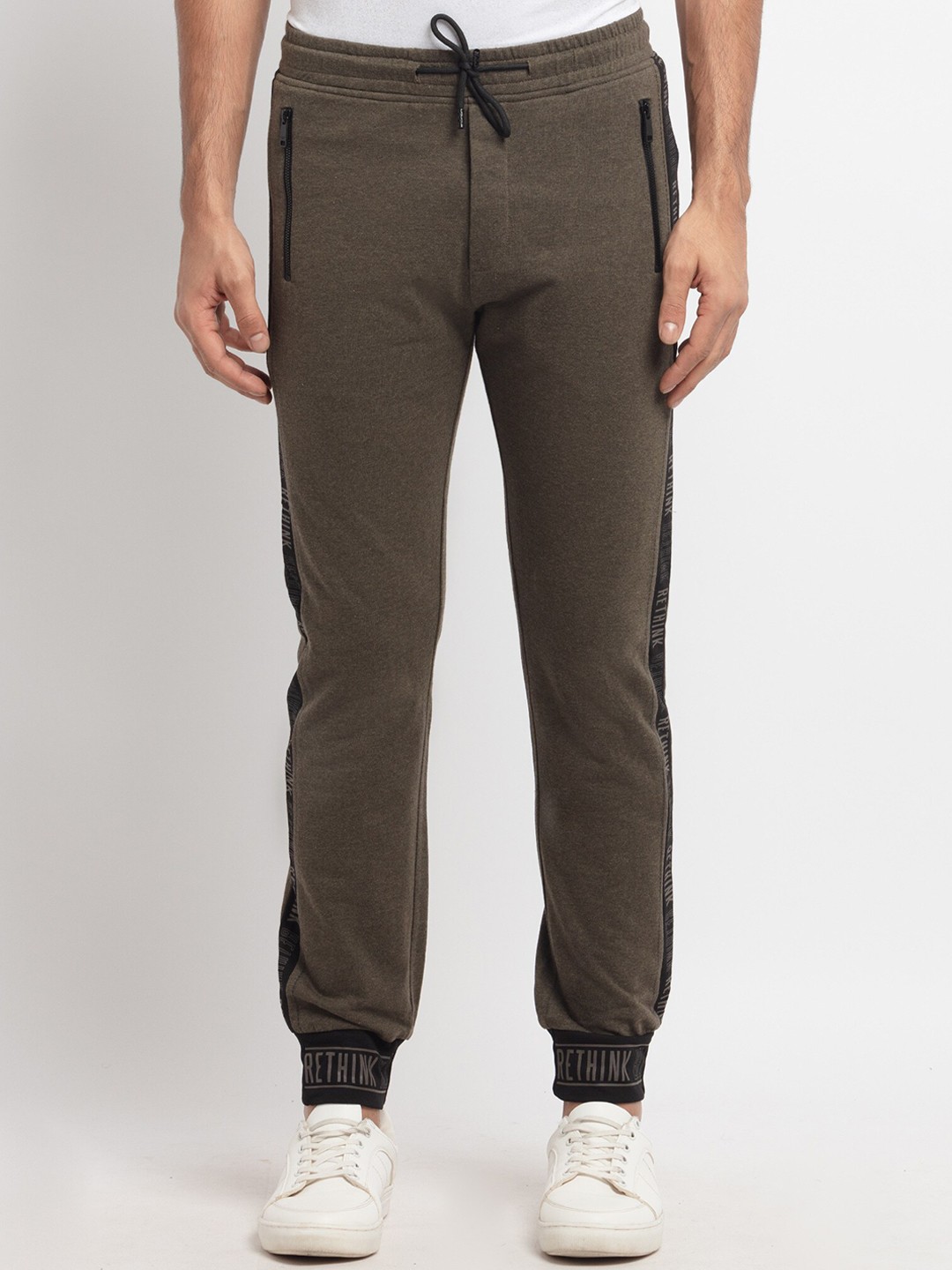 

Status Quo Men Olive Green Regular Fit Cotton Joggers