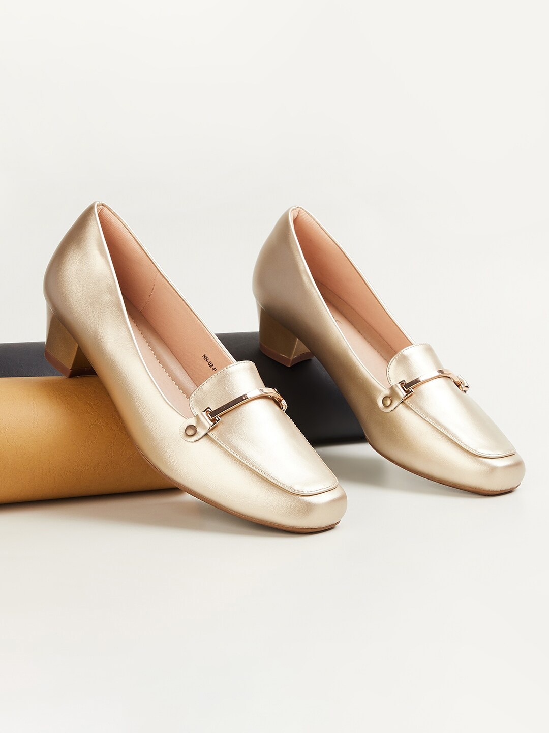 

CODE by Lifestyle Women Gold-Toned Block Pumps