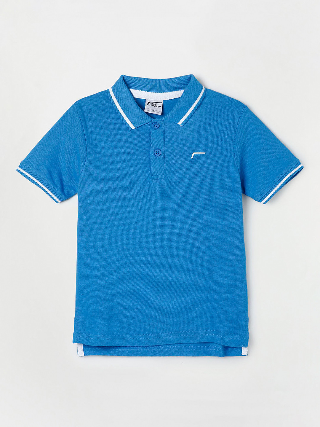 

Fame Forever by Lifestyle Boys Blue Printed Polo Collar T-shirt