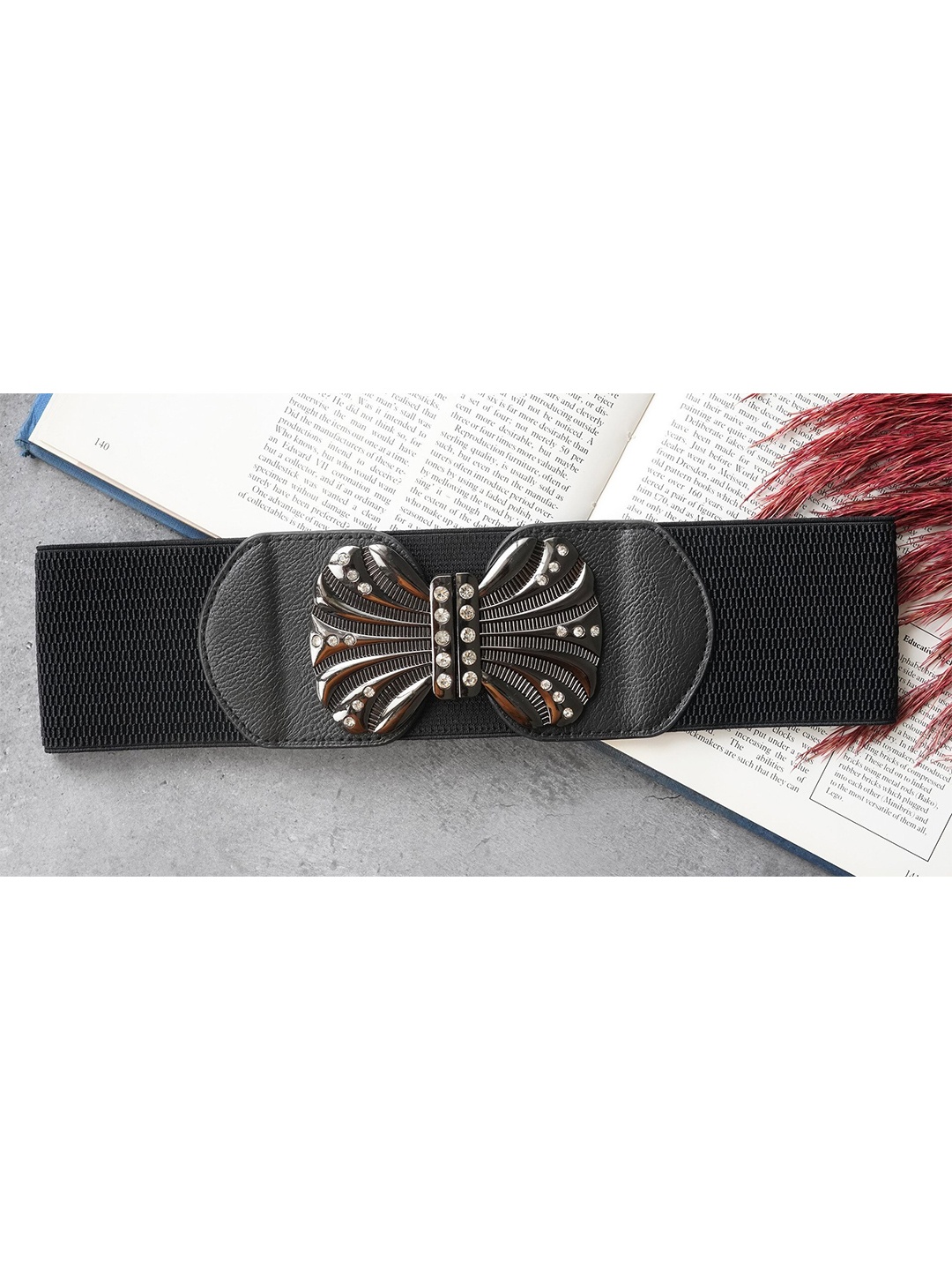 

Diva Dale Women Black Solid Synthetic Belt