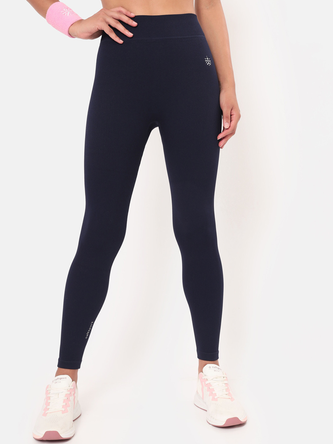 

Cultsport Women Navy Blue Solid Anti Chafing Tights