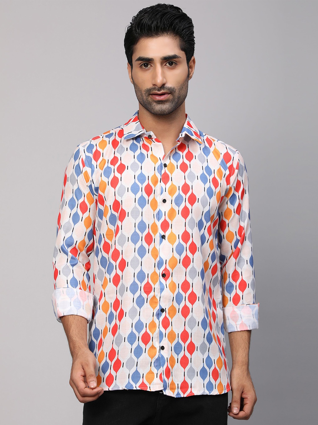 

Vastrasky Global Men Multicoloured Comfort Floral Printed Cotton Casual Shirt, Multi