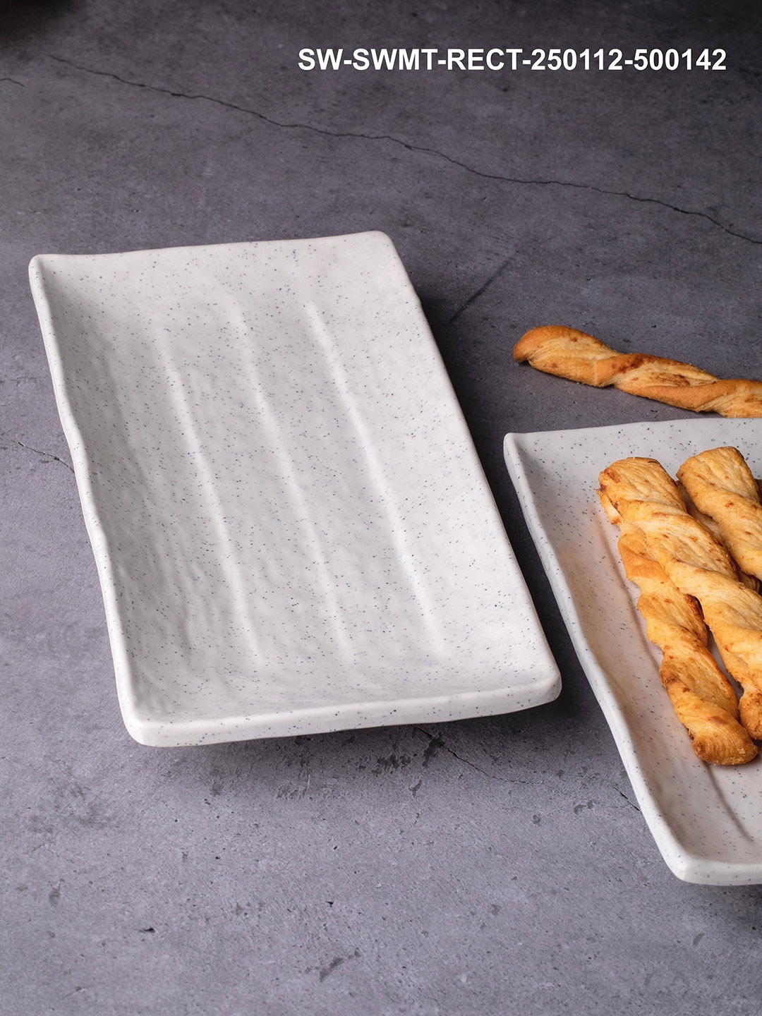 

GOODHOMES Set Of 2 White Textured Pasta Platter