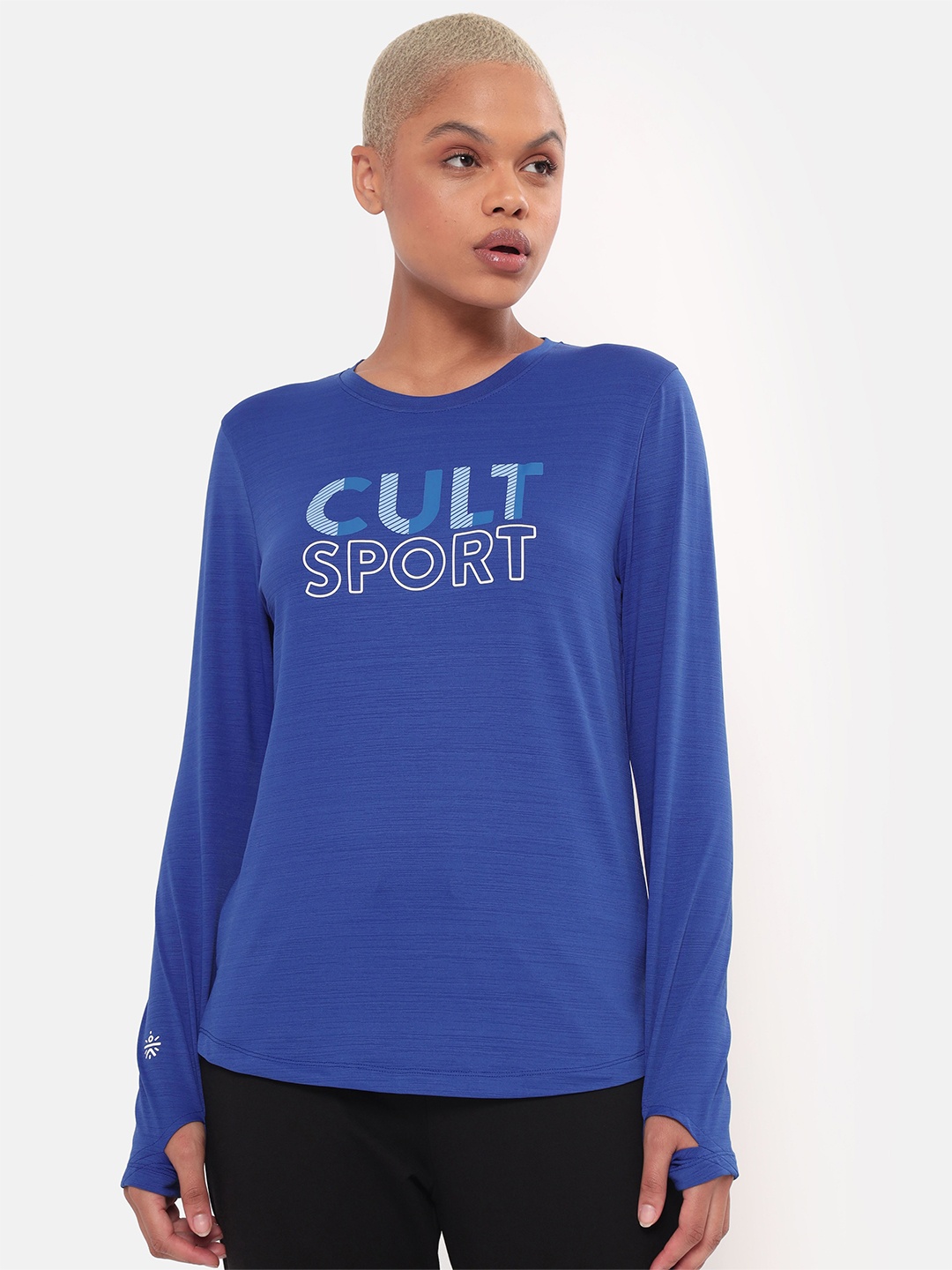 Cultsport Women Blue Brand Logo T-shirt