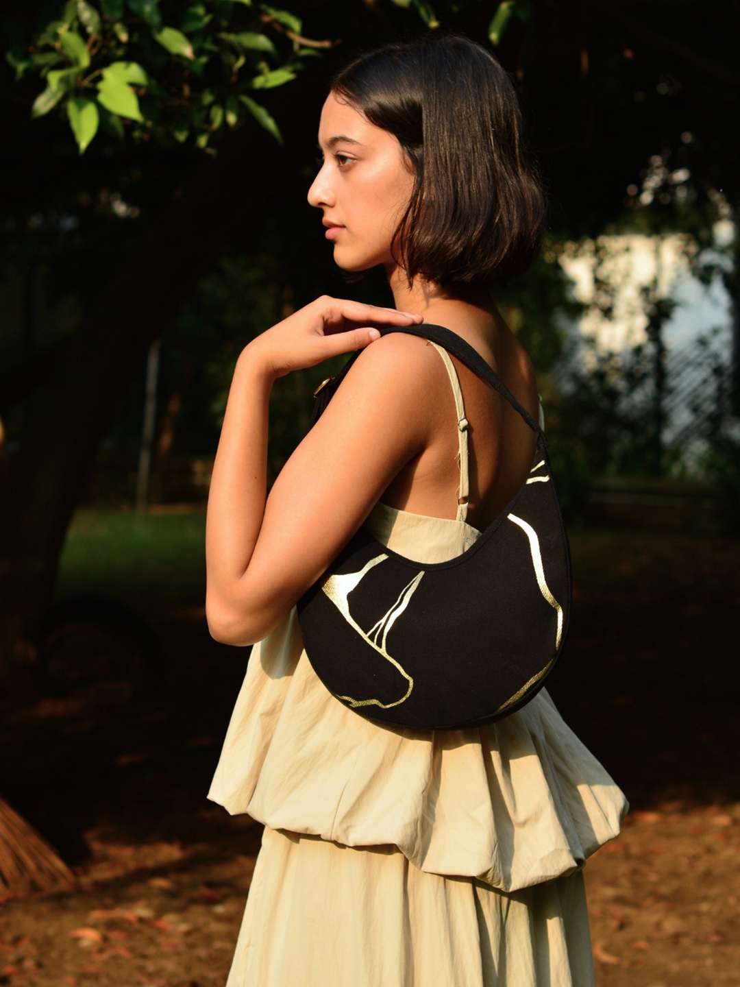 

EcoRight Half Moon Hobo Bag, Black