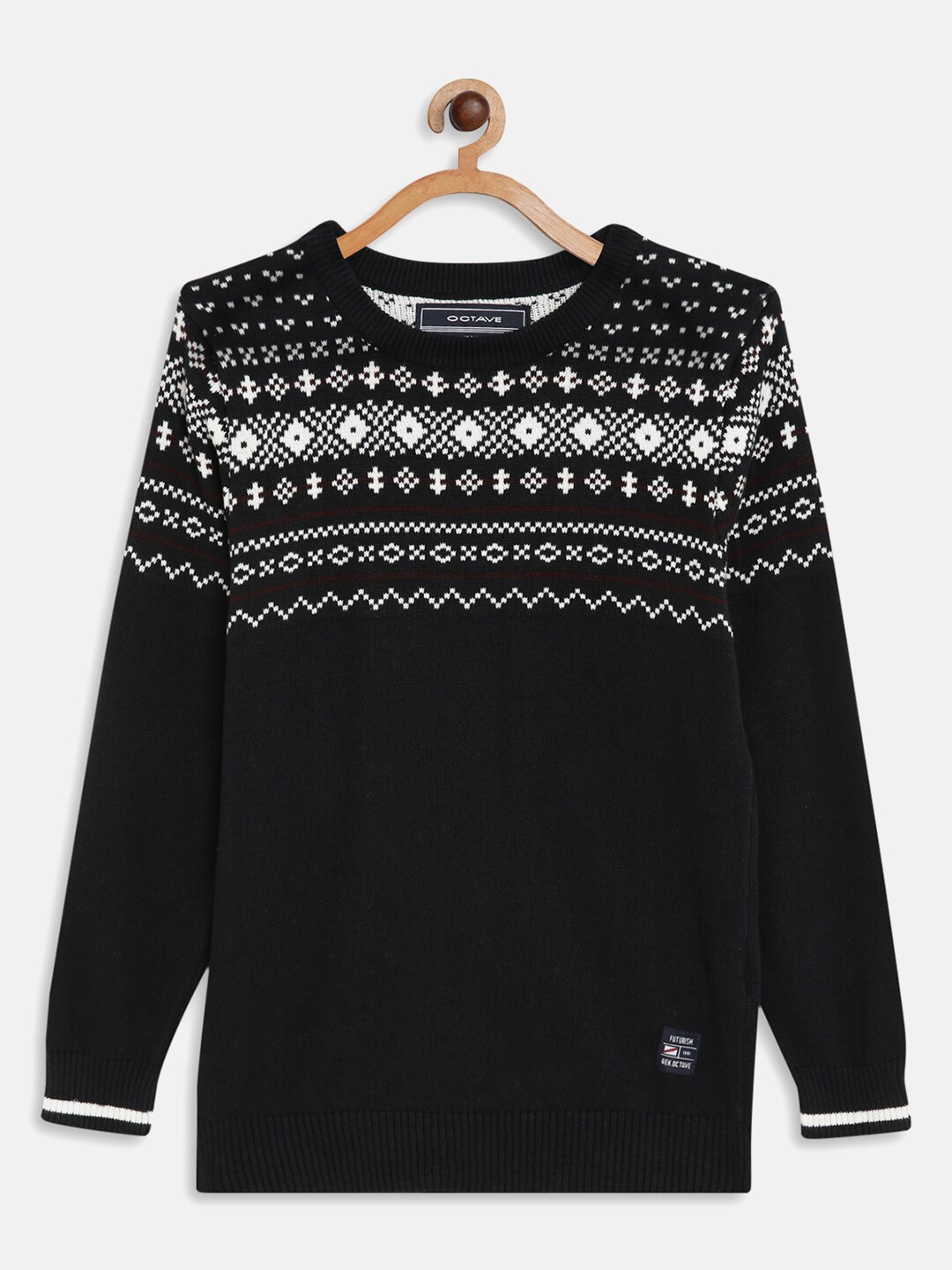 

Octave Boys Navy Blue & White Cotton Printed Pullover