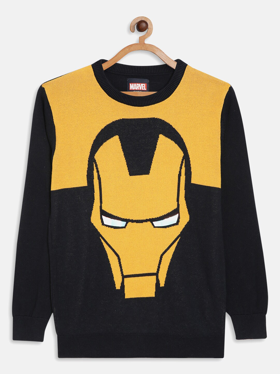 

Octave Boys Yellow & Black Printed Cotton Pullover