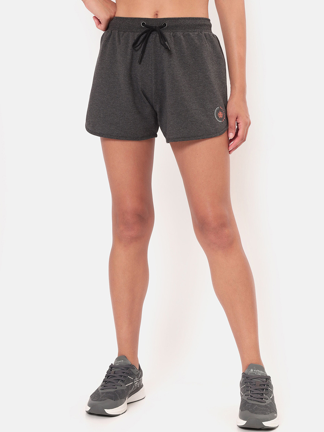 

Cultsport Women Logo Print & Contrast Details Comfort Shorts, Grey