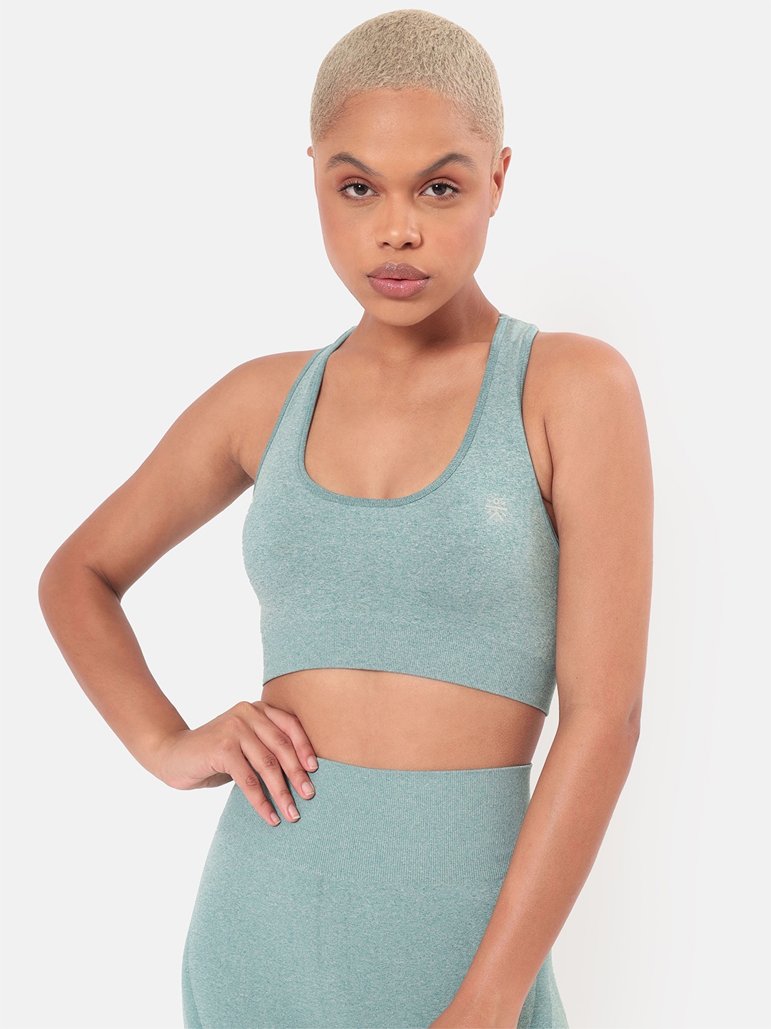 

CULT Melange Seamless Medium Impact Sports Bra, Green