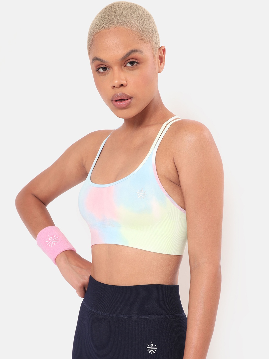 

Cultsport Tie Dye Seamless Medium Impact Sports Bra, White