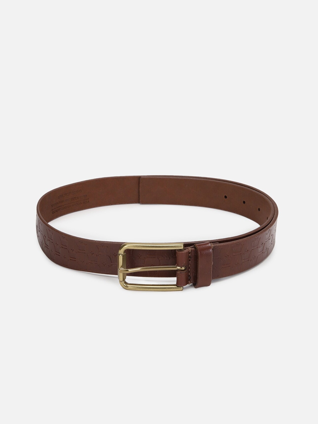 

Louis Philippe Men Brown Textured Leather Belt