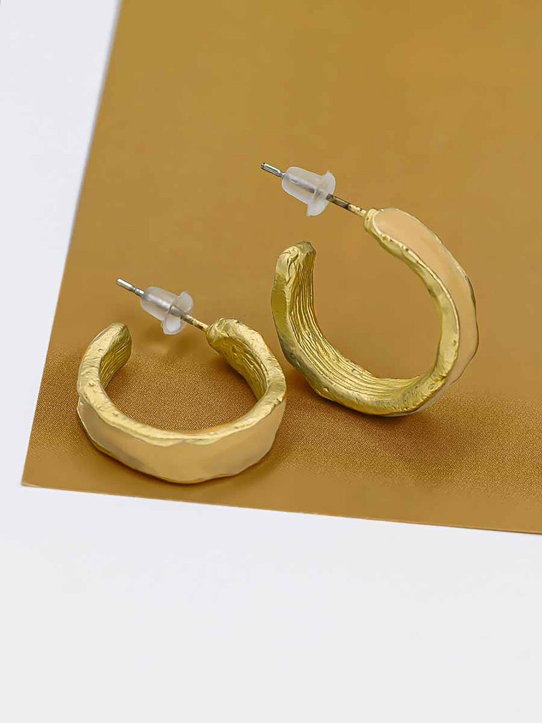 

Bellofox Gold-Plated Contemporary Half Hoop Earrings