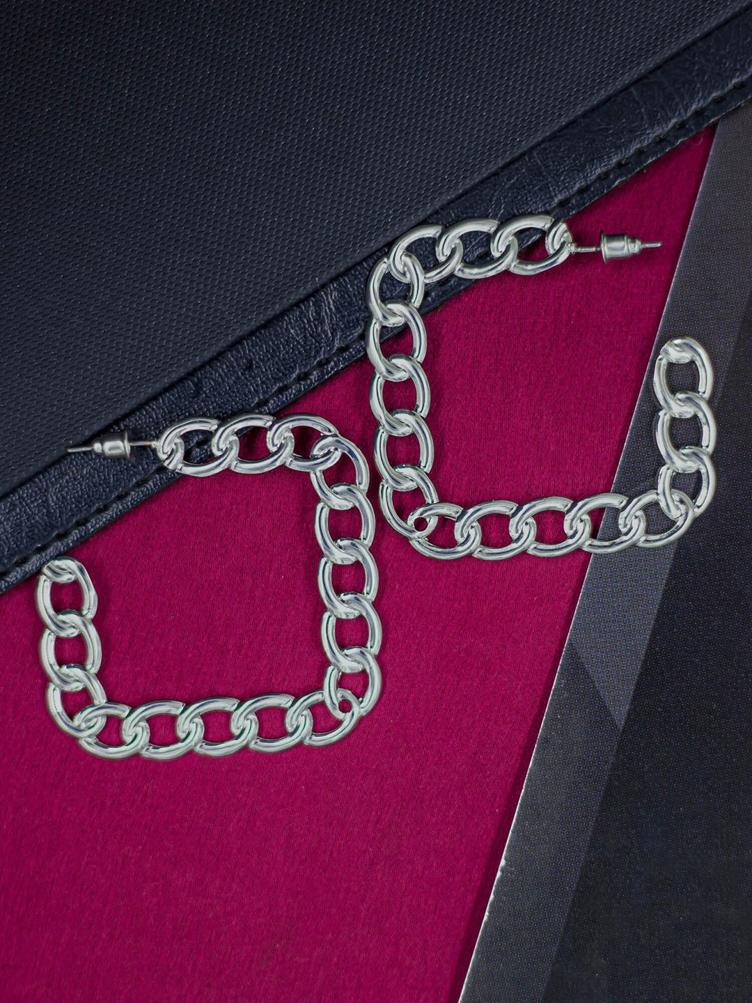 

Bellofox Silver-Plated Contemporary Half Hoop Earrings