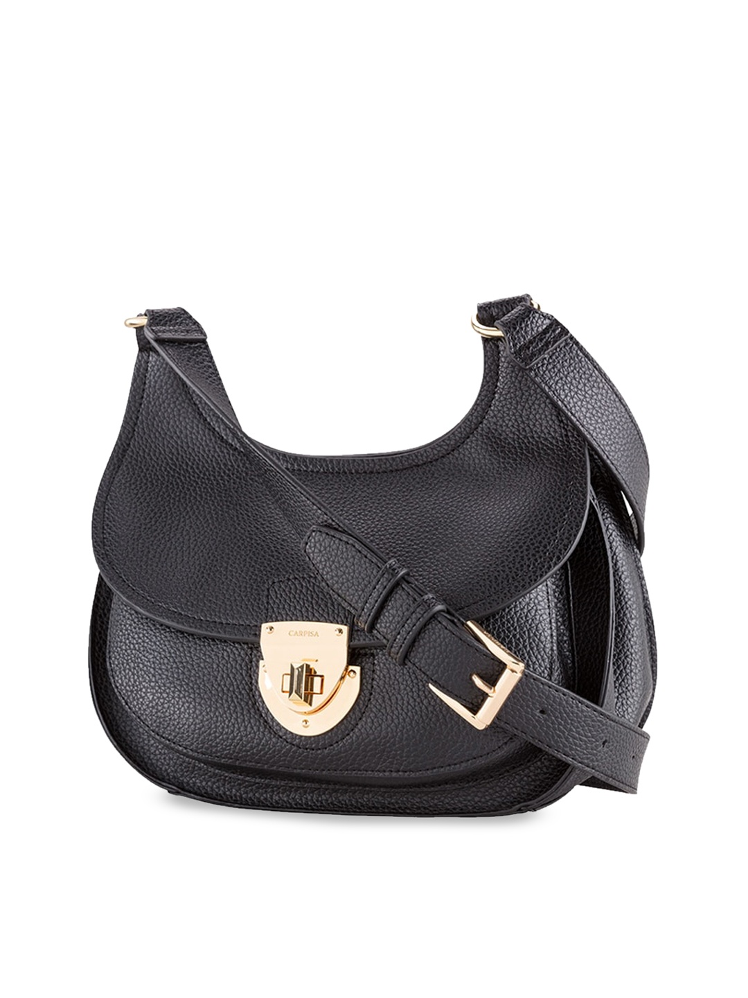 

CARPISA Black Textured Sling Bag