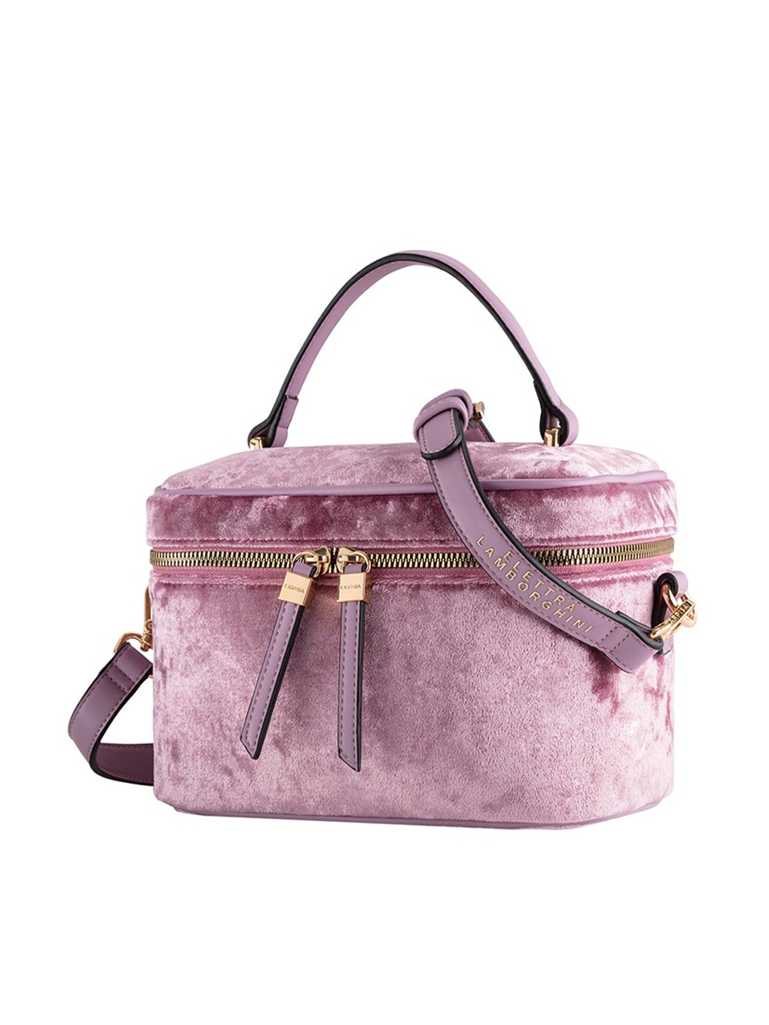 

CARPISA Purple Textured Structured Satchel