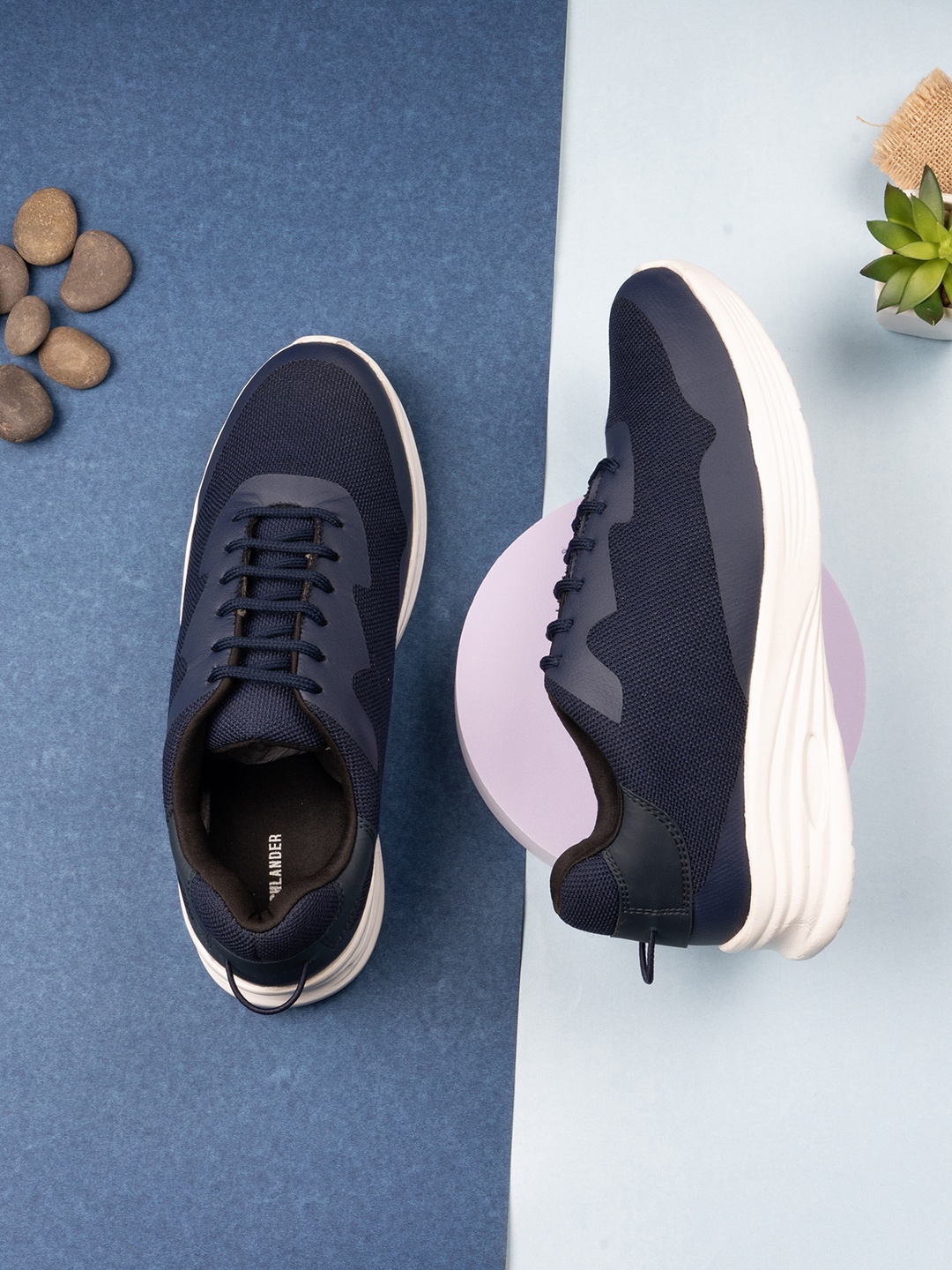 

HIGHLANDER Men Mesh Lace-Up Sneakers, Navy blue