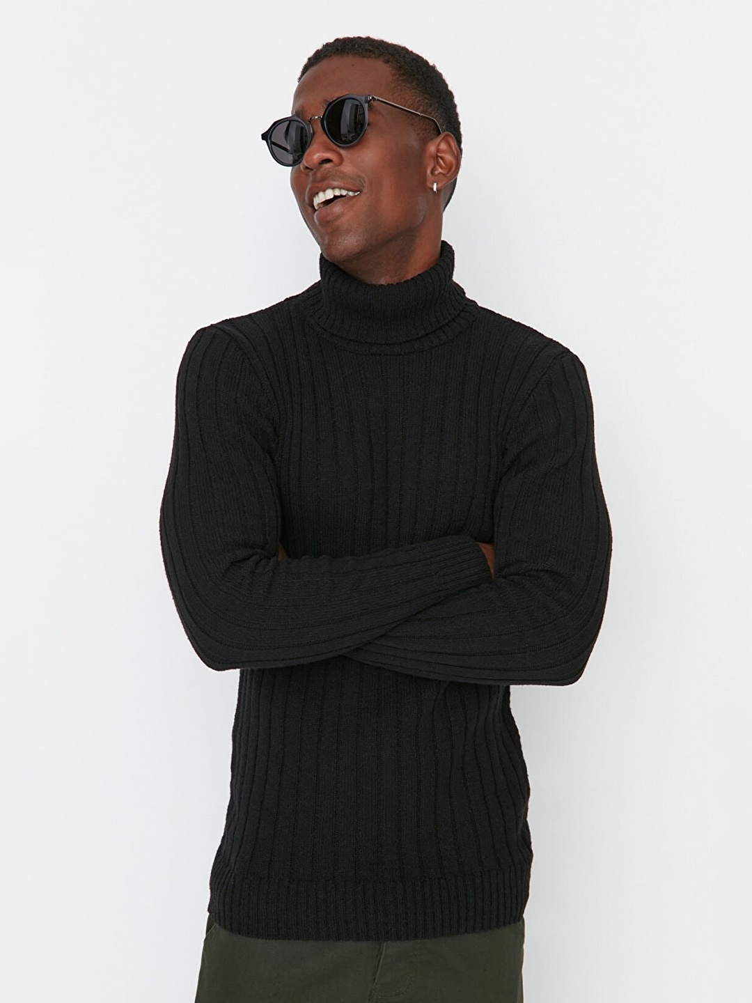 

Trendyol Men Black Cable Knit Pullover