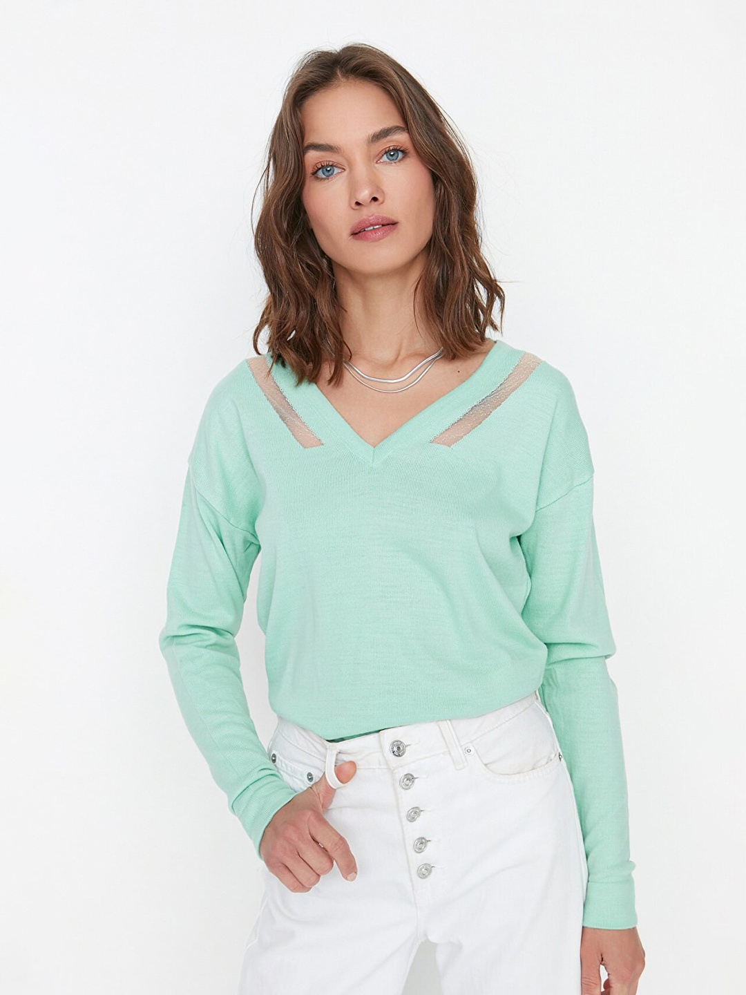 

Trendyol Women Green Pullover Sweater