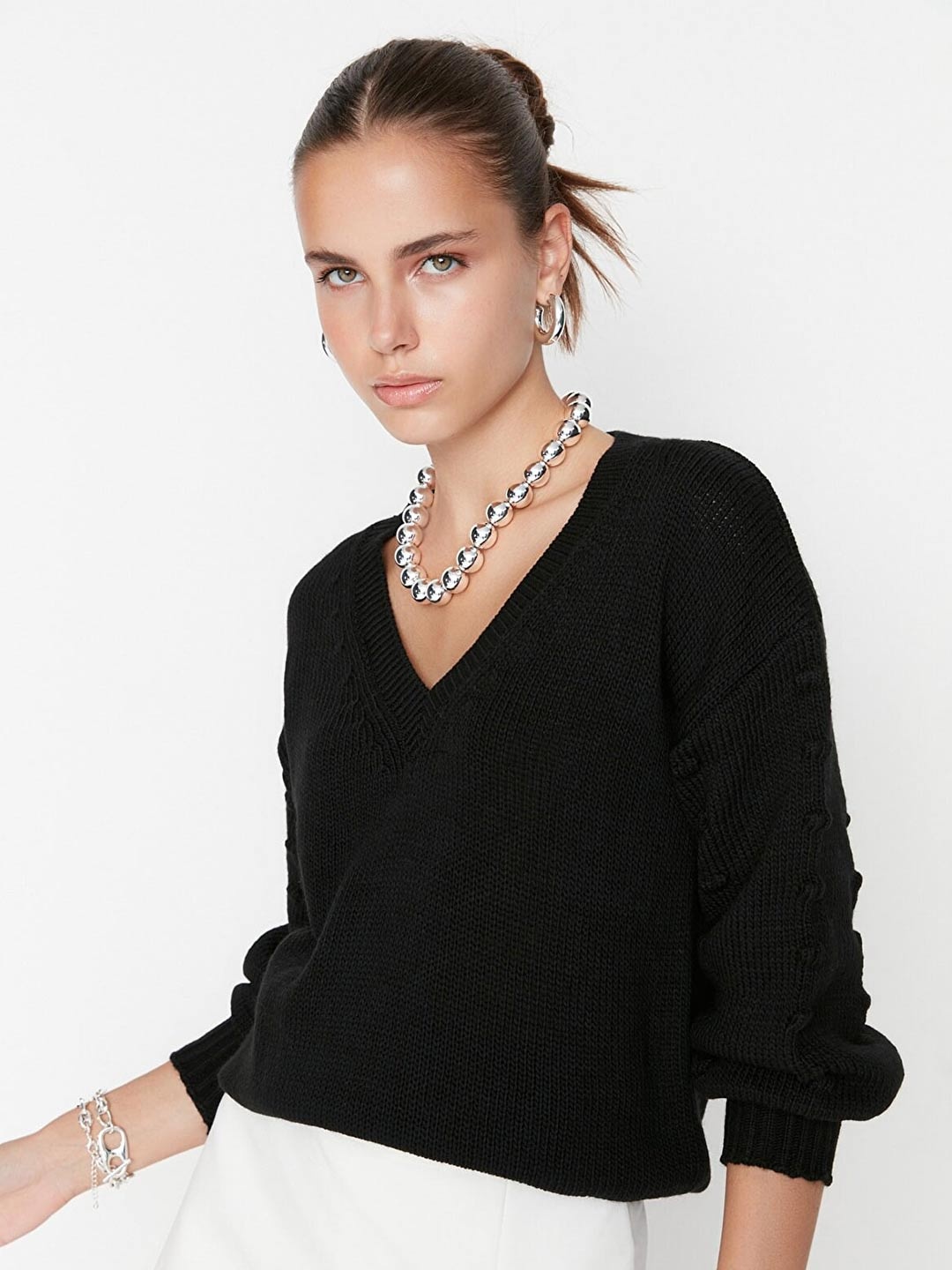

Trendyol Women Black Acrylic Pullover