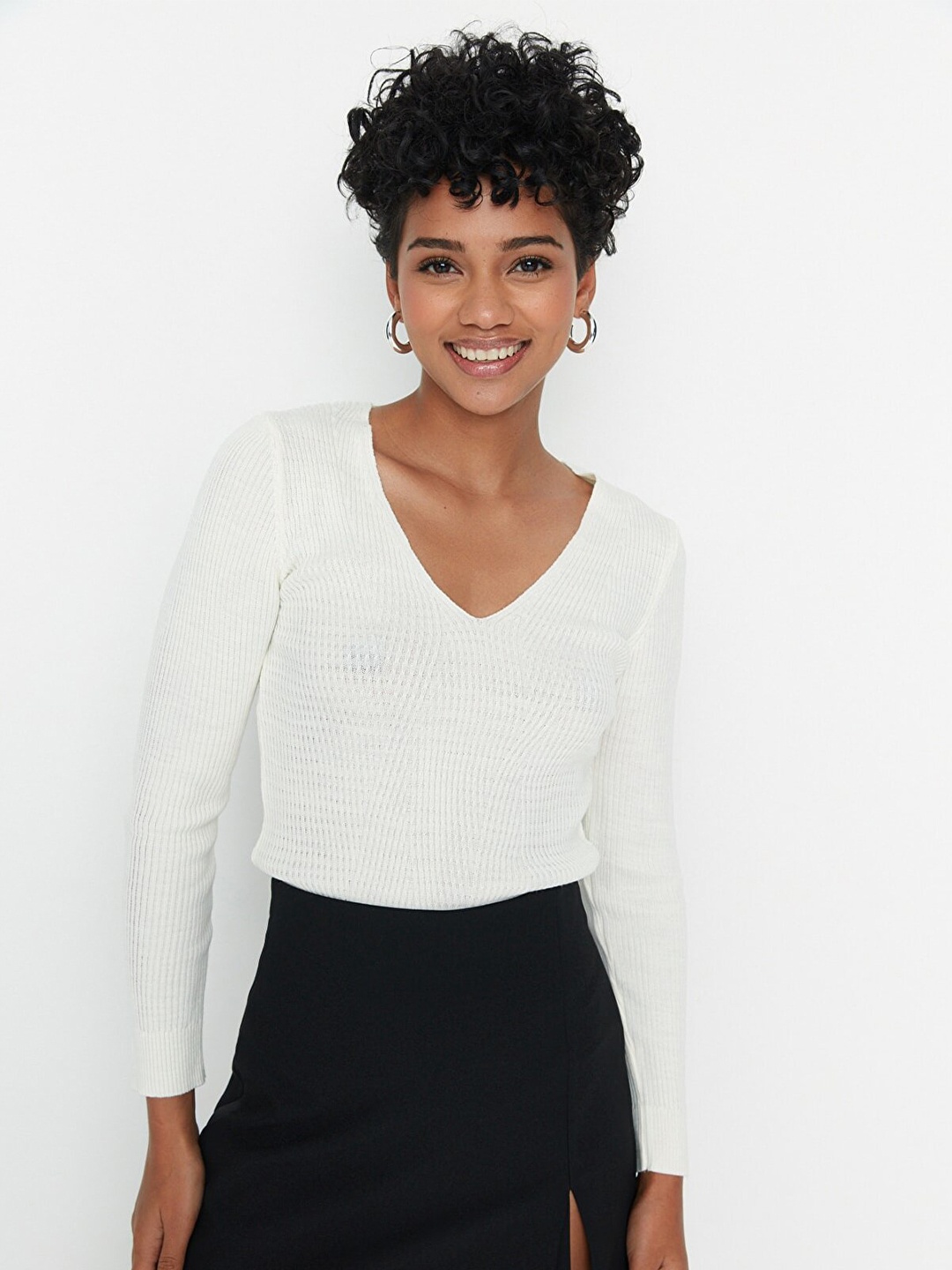 

Trendyol Women Off White Pullover