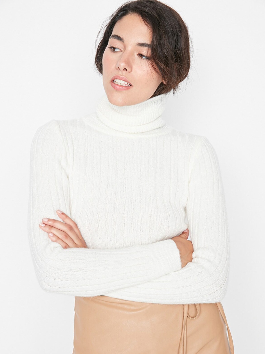 

Trendyol Women Off White Pullover