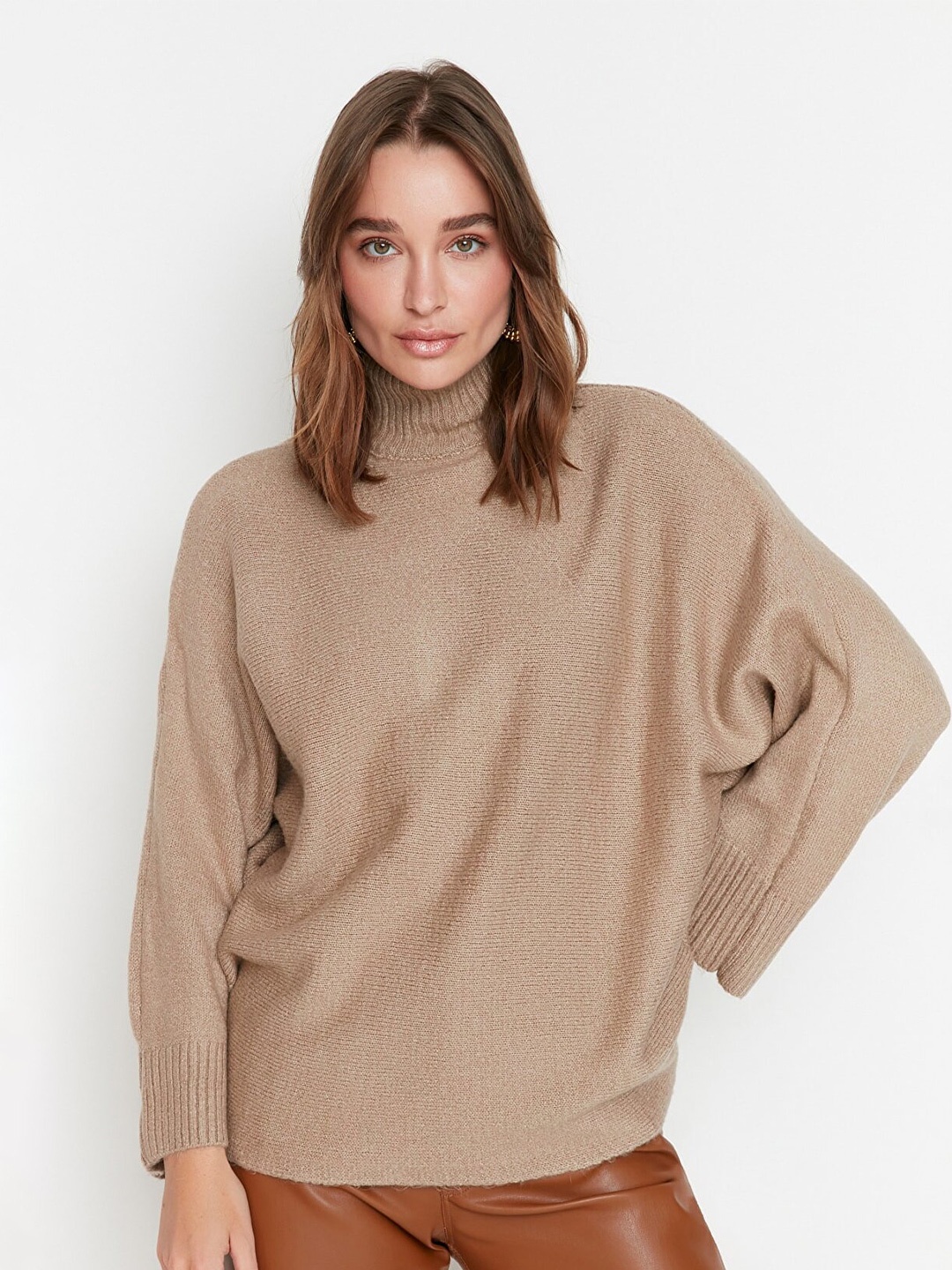 

Trendyol Women Camel Brown Pullover